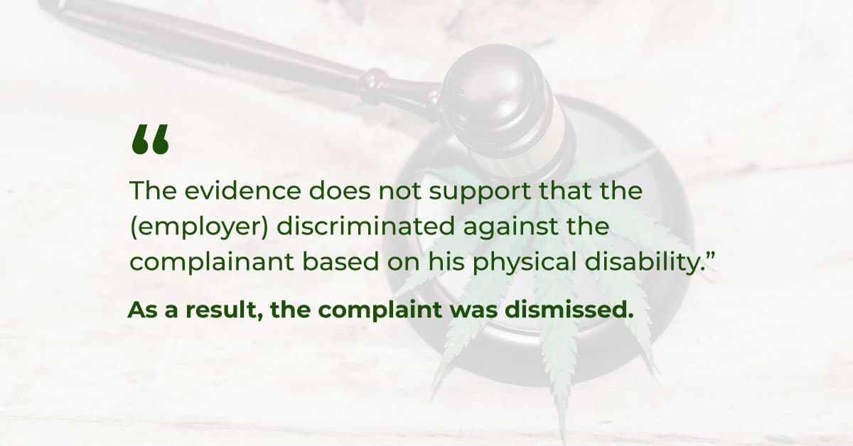 Revoked job offer based on failed drug test is not discriminatory: Tribunal