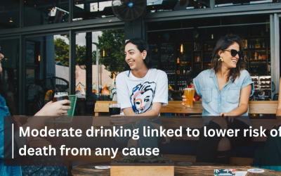 Moderate drinking linked to lower risk of death from any cause