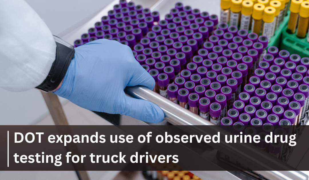 DOT expands use of observed urine drug testing for truck drivers